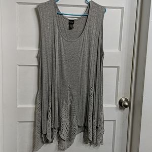Gray tank with lace details